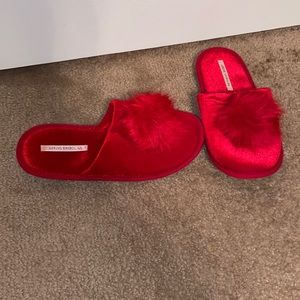 Victoria secret red slippers size medium (size 7/8)